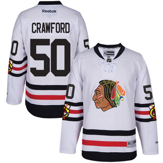 Youth Corey Crawford Chicago Blackhawks White 2017 Winter Classic Premier Replica Jersey