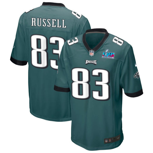 Brady Russell Philadelphia Eagles Nike Super Bowl LVII Game Jersey - Midnight Green